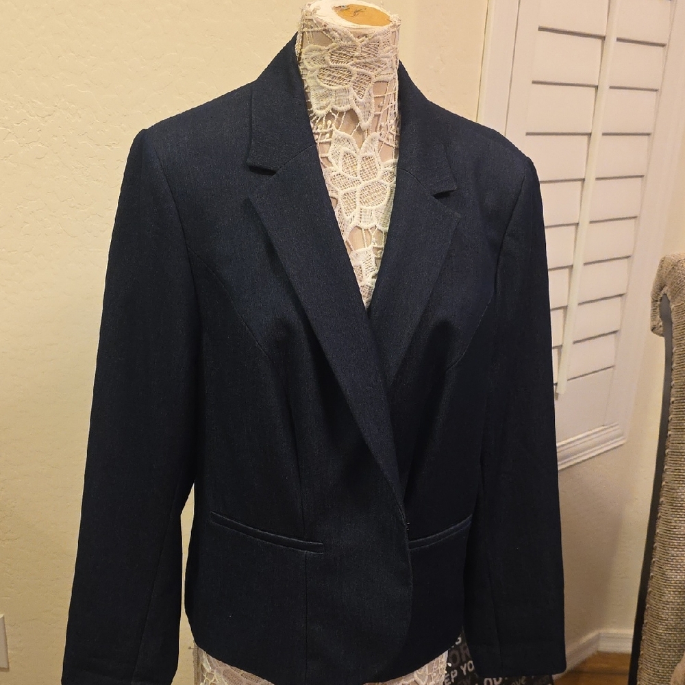 Lane Bryant Dark Blue Suit Jacket